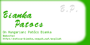 bianka patocs business card