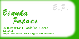 bianka patocs business card